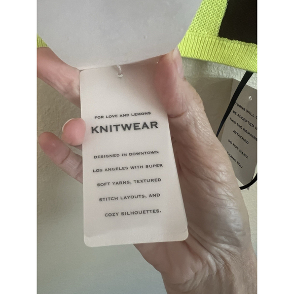 For Love & Lemons Veronica Tank Top Women’s Size XS knit Wear Crop Top Zip Front - Picture 2 of 5